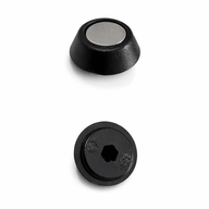 Set (3 pieces) of magnets with black retaining clips. - GO - OFF